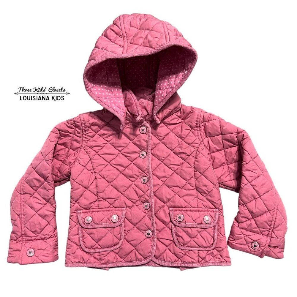 Baby Gap 3T Pink Quilted Hoodie Jacket